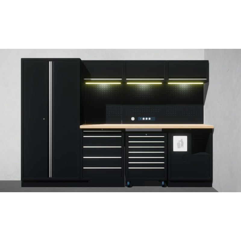  Töökoja sisustuse komplekt FLEXLINE Black Medium