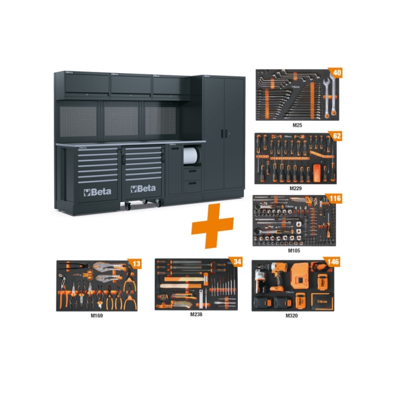 Töökoja sisustuse komplekt RSC50F 2.0 + 411 tööriista
