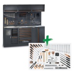  Töökoja mööbli komplekt C45PRO 2.0 A-W/X + 157 osaline tööriistakomplekt